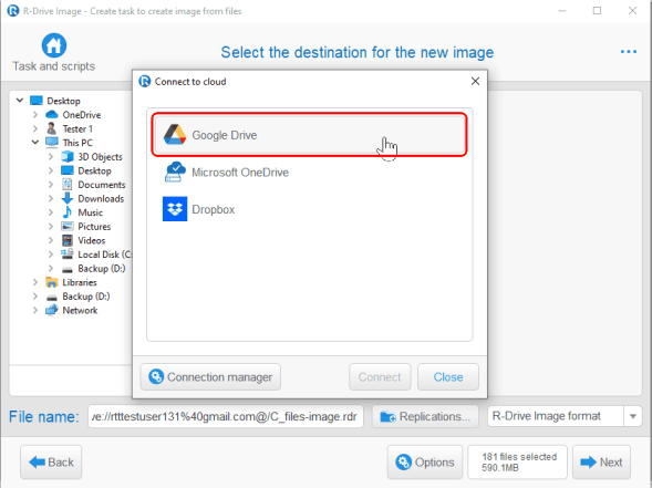 Connect to cloud button
