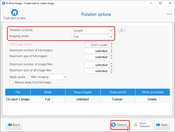 Rotations options