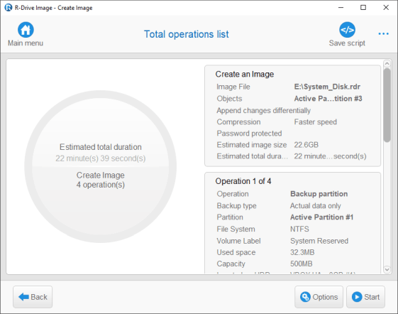 Total operations list panel