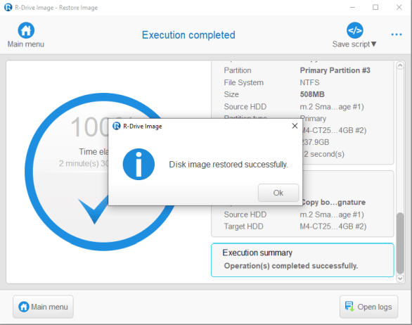 Disk cloned