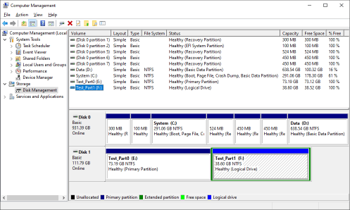 New partition layout