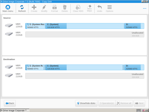 Configuración de discos del ordenador