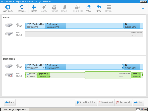 Siguiente configuración de la nueva partición