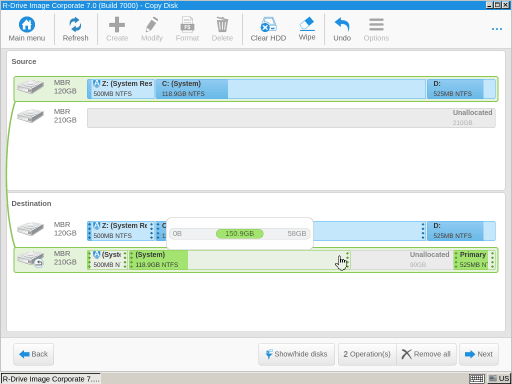 Erweitern der Systempartition