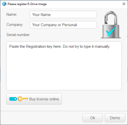 Registration dialog box