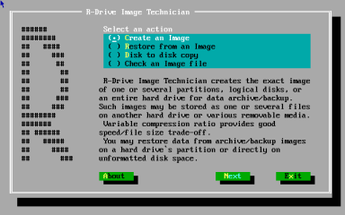 R-Drive Image Startup version: pseudographic variant