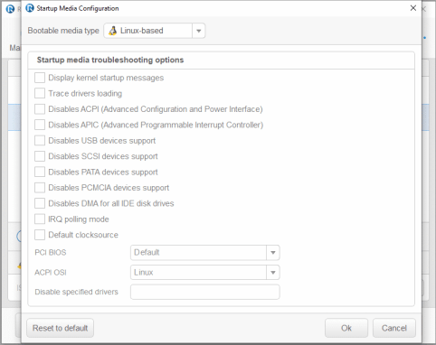 Startup Media Configuration