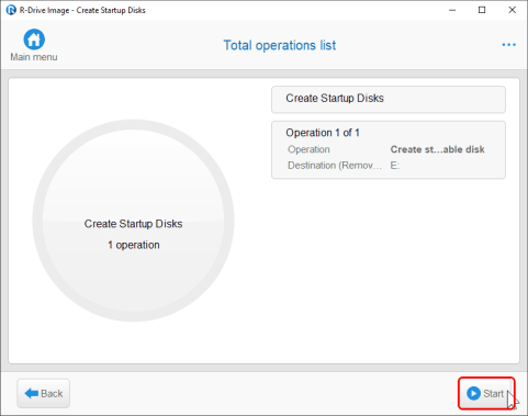 Total operations list panel