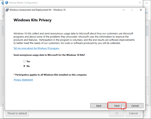Installing Windows PE components