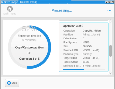 Linux-based variant: Image restoring