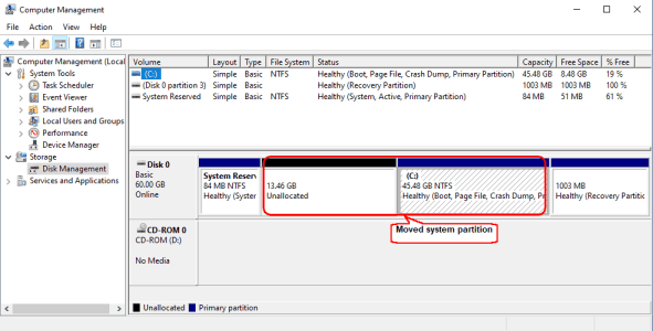 System disk position