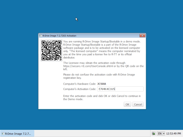 Activation window