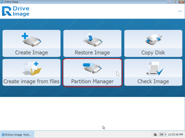 Windows PE-based variant: Main panel