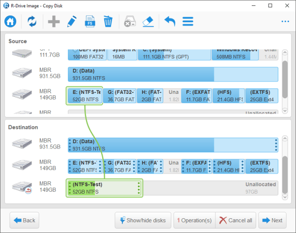 Backup Software: Object Selection panel