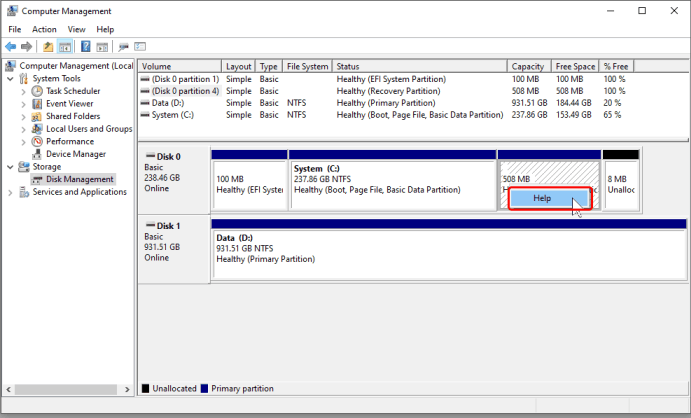 Recovery partition