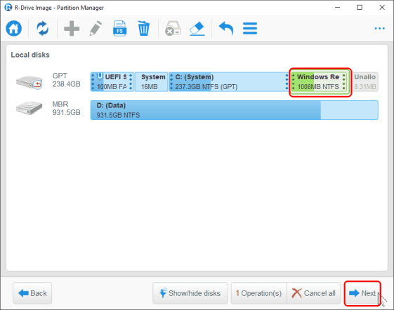 New partition layout