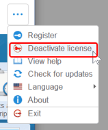 Deactivate license item