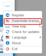 Punkt "Lizenz deaktivieren”