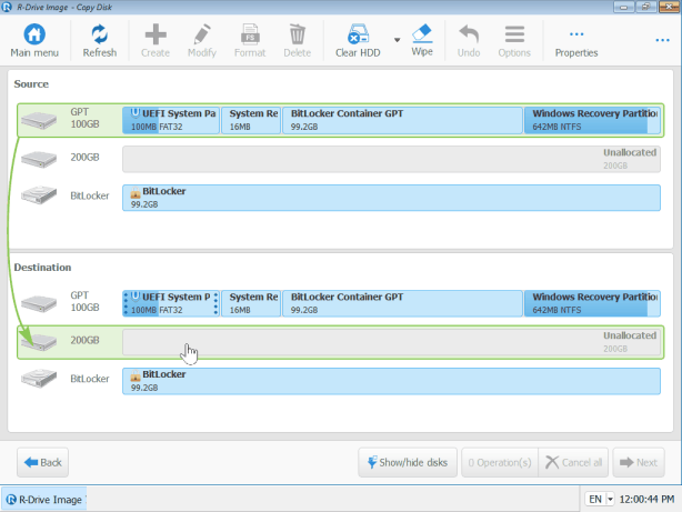 Перетаскивание старого диска на новый диск (Загрузочный диск)