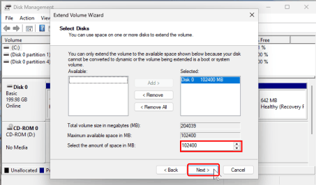 Extend Volume Wizard – 2