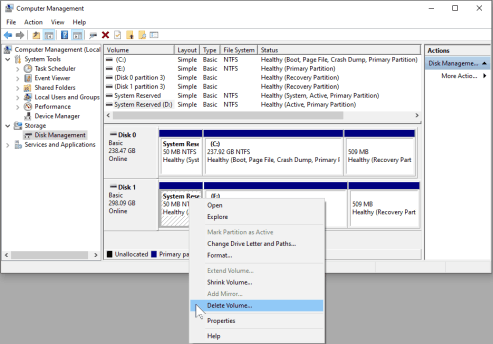 Logical disk deletion